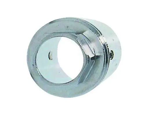 Adapter für Heizkörperventile zur Verbindung von Heimeier und Danfoss-Produkten. Hergestellt von IMI Hydronic Engineering. Metallische Bauform mit runder Öffnung.